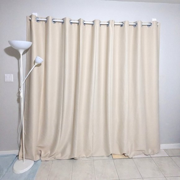 (New) Blackout Long Curtain Light Cream 1pc - Picture 1 of 3